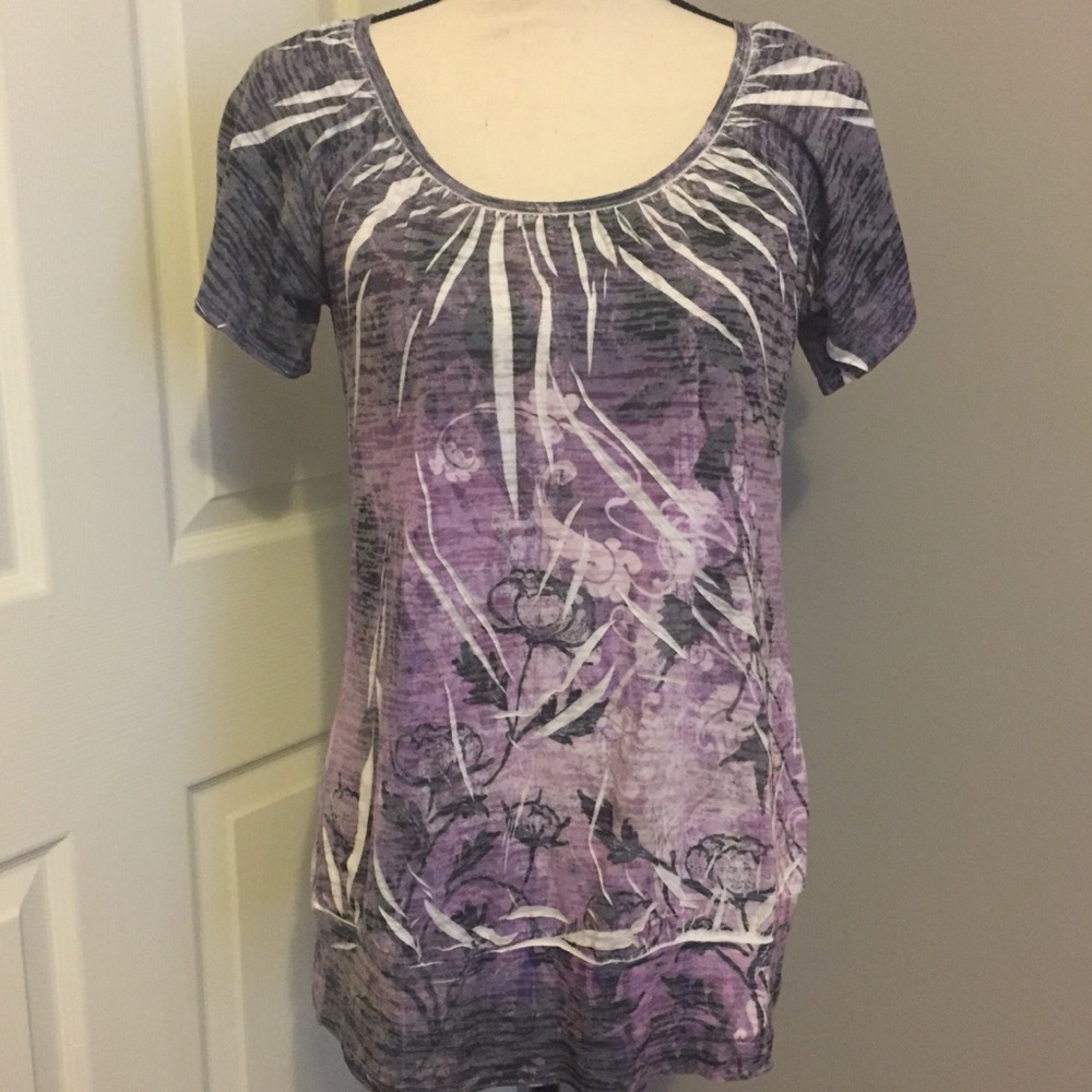 INC INTERNATIONAL CONCEPTS Flutter SS Burnout Tee